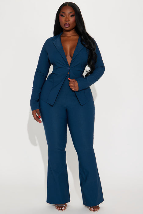 Off Shoulder Women Suit Set Blazer+Pants 2 Pcs Formal - ShapeBstar